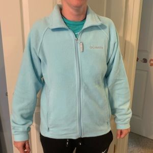 Columbia fleece light blue jacket